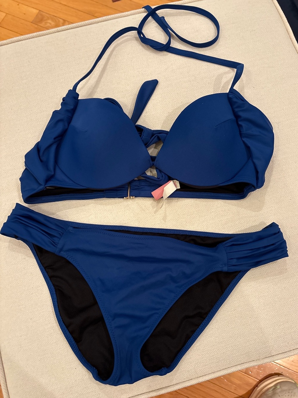 Victoria's Secret Royal Blue Padded Halter Bikini Set
